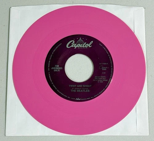 The Beatles - Twist And Shout / There’s A Place 7” 45 RPM Pink JUKEBOX Vinyl