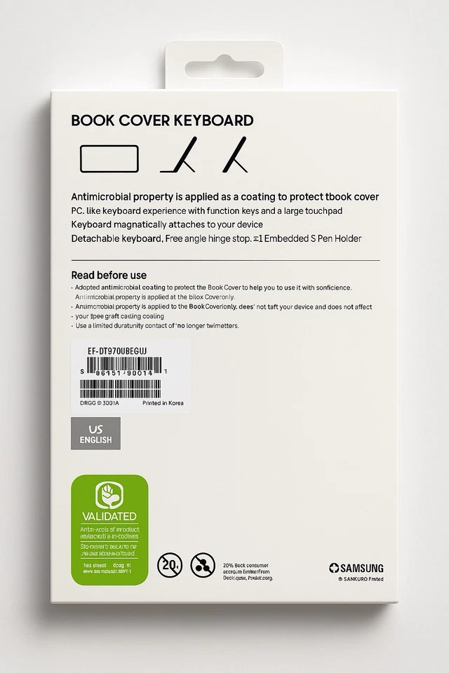 Teclado Samsung Book Cover para Galaxy Tab S7+ / S7+ 5G – Preto – EJ-DT970BBEGUJ - Imagem 2 de 2