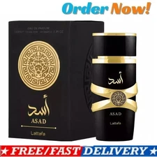 Lattafa Perfumes Asad for Unisex Eau de Parfum Spray, 3.4 Ounce, New with box