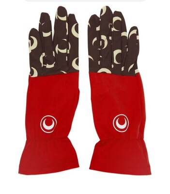 Marine Serre Red & Brown Moon Logo Gloves M. New w Tags  Out Of Stock Everywhere