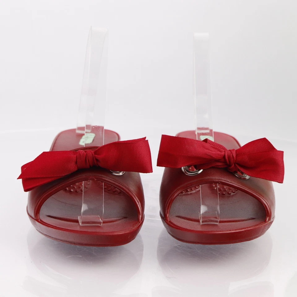 Sandalia Oka B Okabashi para mujer talla L 9,5 10,5 rojo rubí gelatina cuña baja arco deslizable Foto 2 de 4