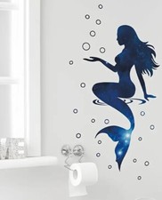 Vinyl Blue Mermaid Magic Peel & Stick Wall St...