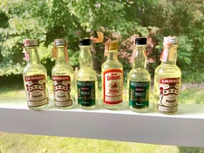 6 VTG VODKA 1/10 PT MINI BOTTLES GORDONS SMIRNOFF WOLFSCHMIDT GLASS BOTTLES TAX