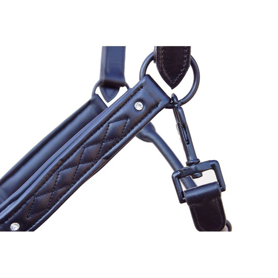 Shetty o Pony Lederhalfter mit Strasssteinen Leder Halfter Showhalfter STRASS - Bild 3 von 3