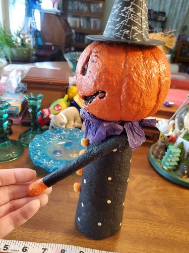 3 Stück Jack o Laterne in Hüten Kürbisse Halloween Tischdeko cool - Bild 6 von 22