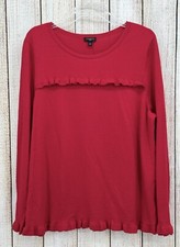 Talbots Ruffle Trim Sweater Size 2X Cashmere Blend Round Neck Pullover NWT