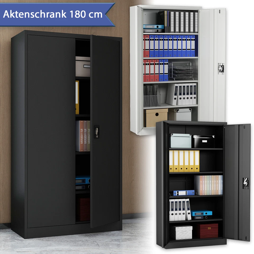MIDORI® Aktenschrank Büroschrank Metallschrank Stahlschrank Lagerschrank 180 cm