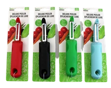 Deluxe Vegetable Peeler Stainless Steel Blade Rubber Ergonomic Handle 