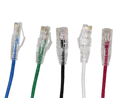 100-PACK Cat 6 UTP Patch Cable Mixed Colors RedBlueOrangeYellowGreen 7 ft.