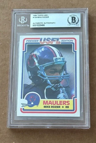 MIKE ROZIER SIGNED 1984 TOPPS USFL RC BECKETT BAS AUTHENTIC