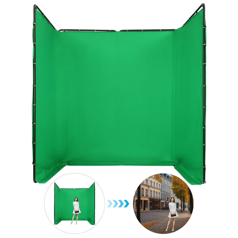 13.12*7.87ft Photography Backdrop Stand Kit with Green Cloth For Photo Studio - Image 3 of 4