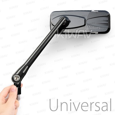 popular CNC milled Black Mirrors M10 & 5/16'' for cafe Racer Anti-Glare