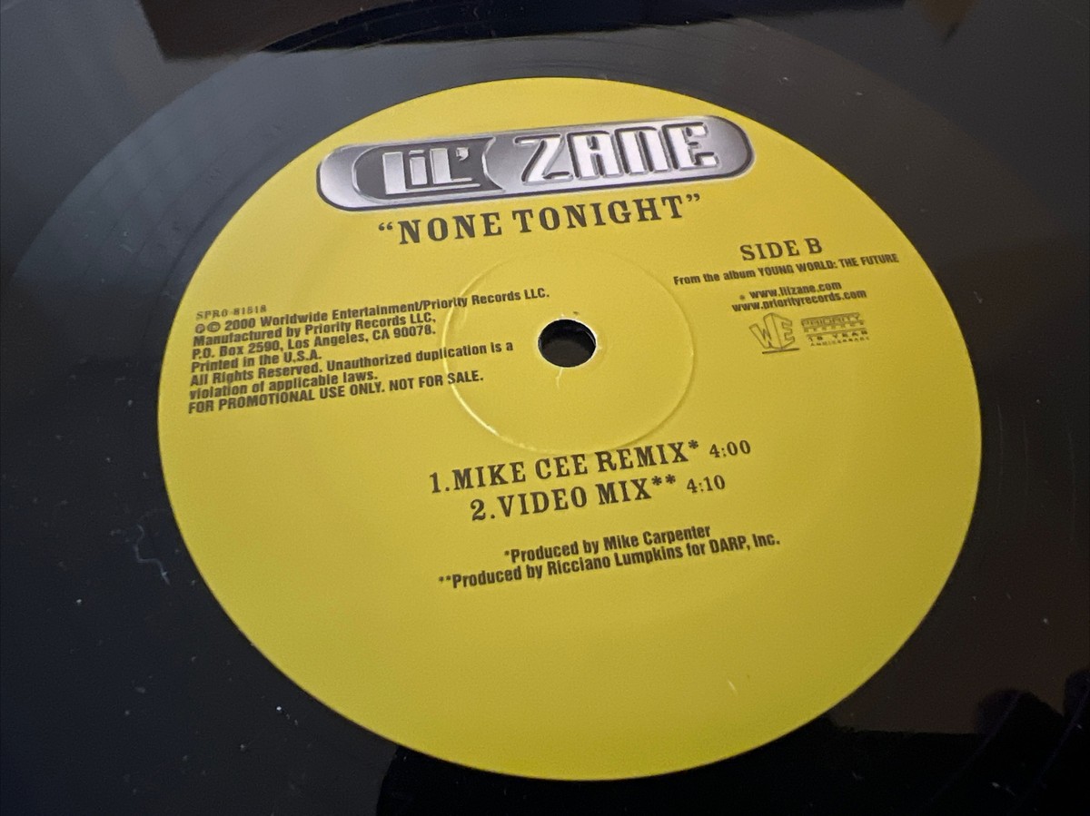 2x Lil Zane - None Tonight (Remixes) - 12” Vinyl Single Promo 2000