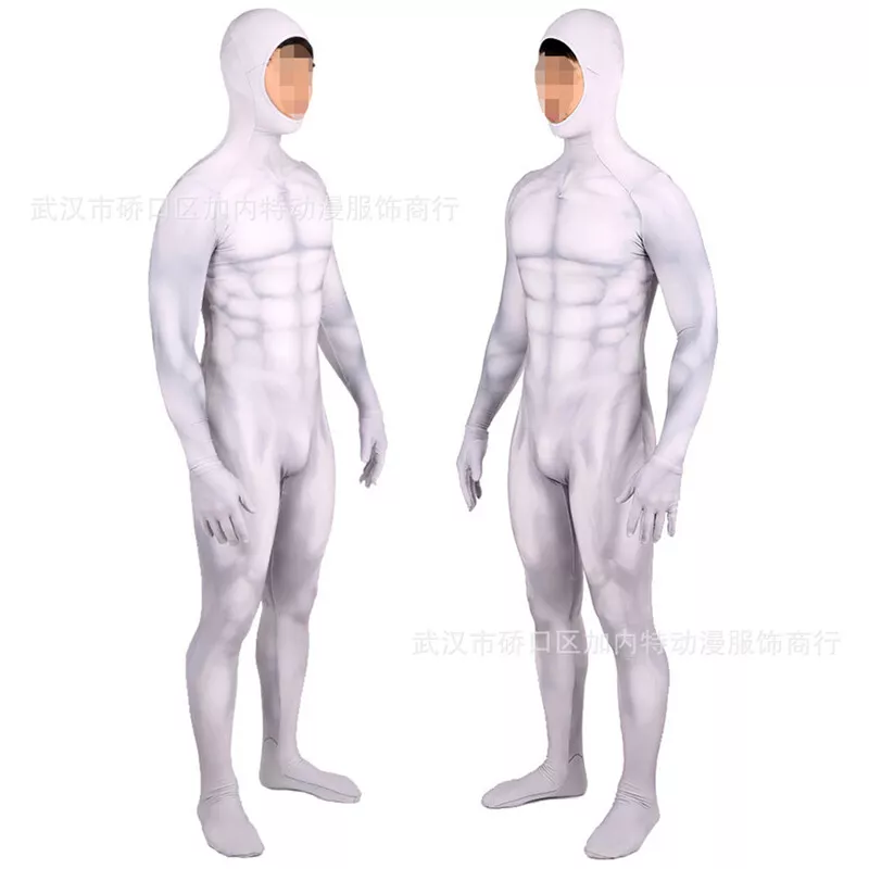 Men's Muscle Anatomy Anatomical Body Structure Bodysuit Costume Large 42-44  Red/White