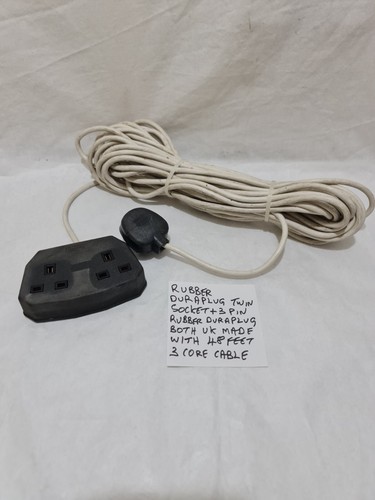 DURAPLUG DOPPELSTECKDOSE VERLÄNGERUNGSKABEL CA. 48 FUSS LANG MONTIERT 3-POLIGER STECKER - Bild 11 von 11