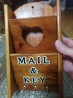 Vtg Mid Century Mail & Keys Holder Hooks Wall Hanging Yellow Stone National Park — photo 1