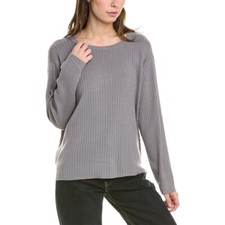 NWT EILEEN FISHER Crewneck Box 198 Sweater Smoke Grey Medium Women's Cotton