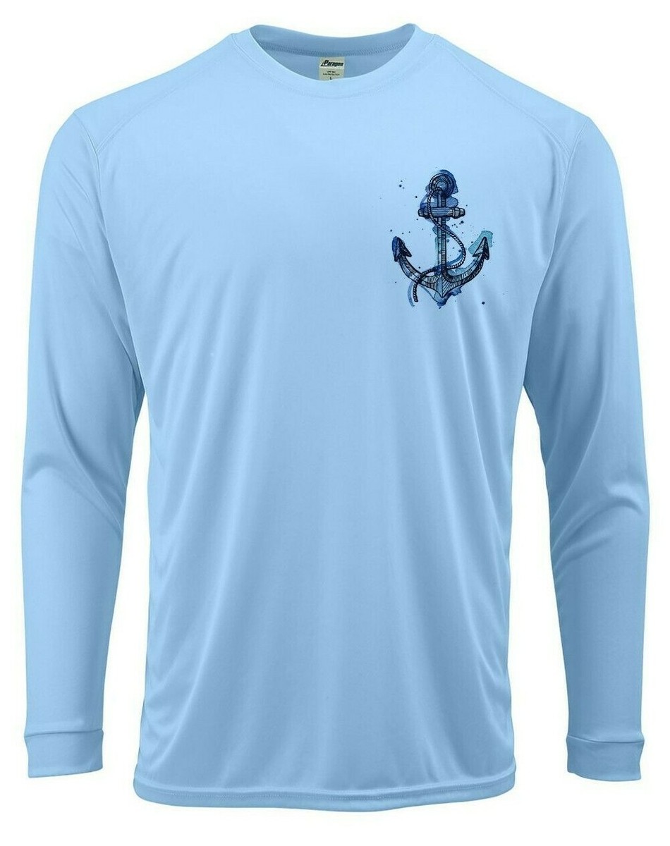 Anchor Capitan Fishing Long Sleeve UPF 30 T-Shirt Boat Water UV
