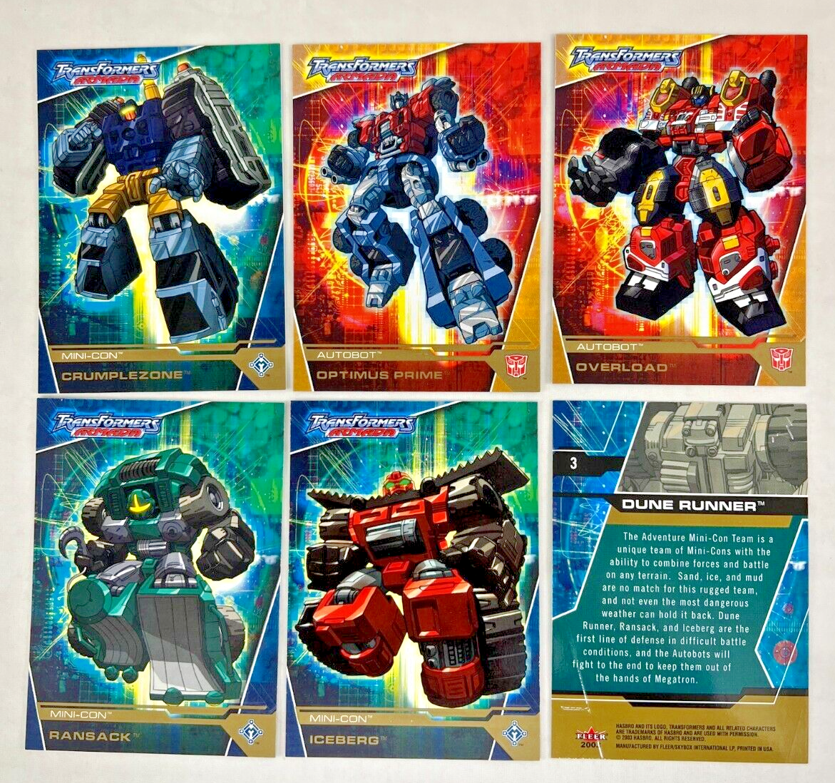 TRANSFORMERS ARMADA (Fleer 2003) GOLD PARALLEL Complete Card Set