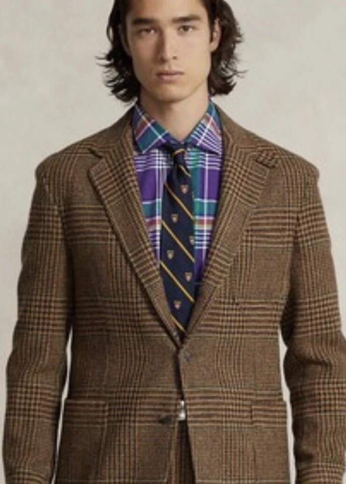 Polo Ralph Lauren RL67 Blazer Jacket Glen Plaid Gents Tweed Medium RRL 40 - Image 2 of 4