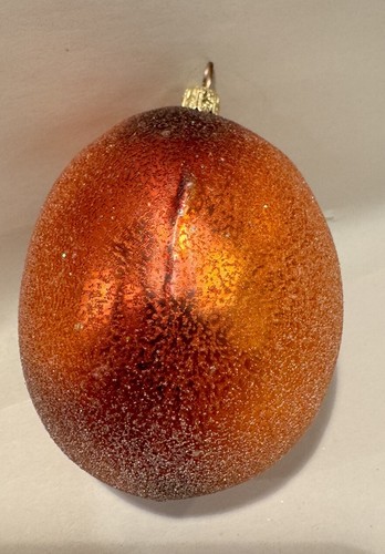 VTG Christopher Radko SUGARED PEACH Orange Fruit Ornament - Picture 5 of 8