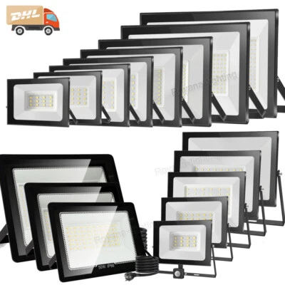 ROYANA 10W-500W LED Inundador con Detector de Movimiento/Enchufe Foco Exterior Faro IP65
