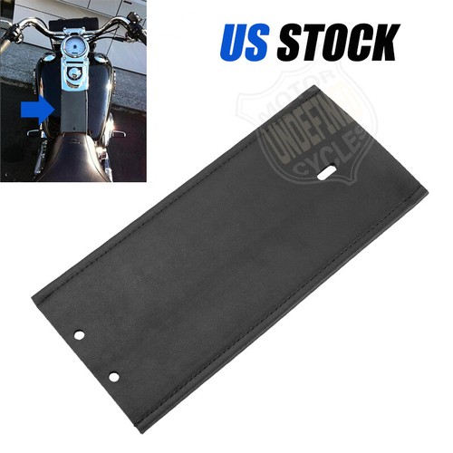 Plain Gas Tank Panel Bib PU Leather Black For Harley Fatboy FXS Dyna Wide Glide - Picture 7 of 7