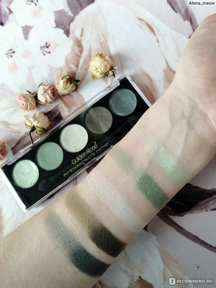 Palette Fards à Paupières Golden Rose Professionnelle 102 Green Line 8gr - 5 Nuances