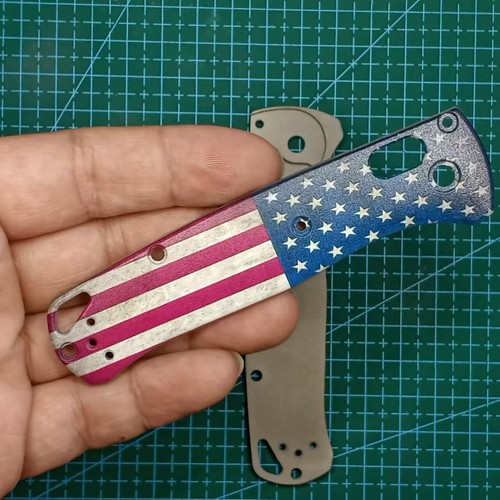 Custom Made USA Flag War Edition TC4 Grip Handle Scales for Benchmade Bugout 535 - Bild 6 von 19