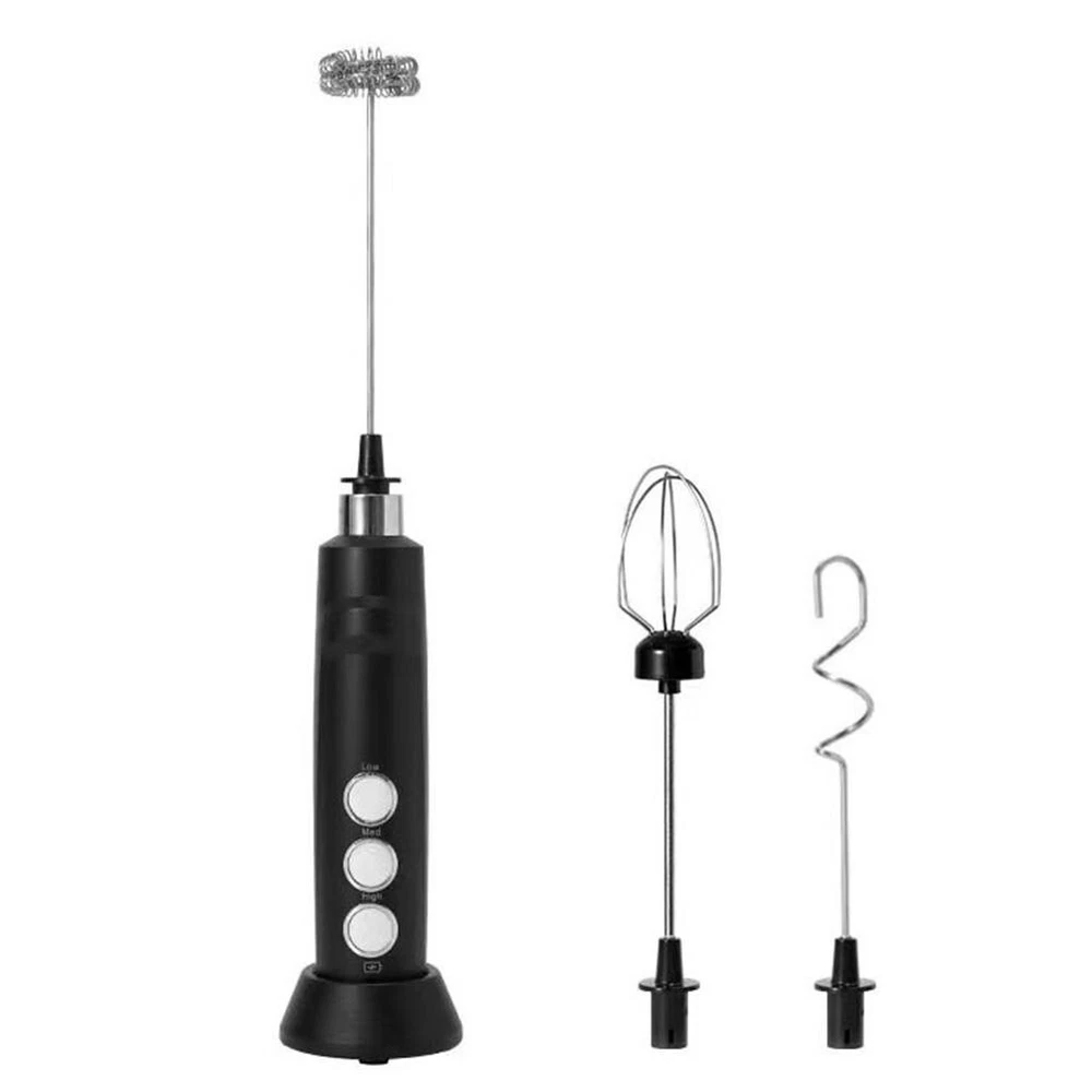 Milk Frother Handheld Double Whisk Foam Coffee Maker with USB Rechargeable