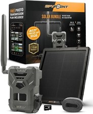 Spypoint Flex-M Solar Bundle No Glow IR Dual Sim Cellular Trail Camera 128GB SD