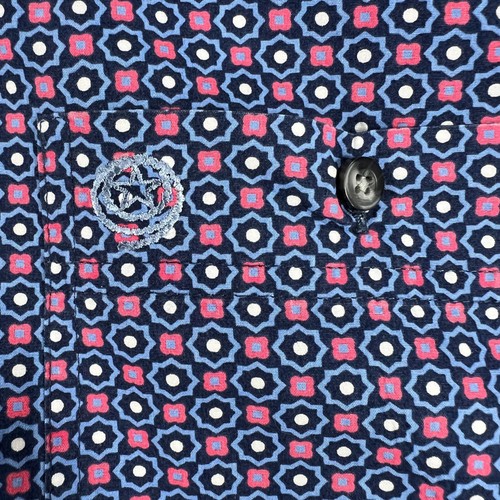 Wrangler George Strait Shirt Mens Large Blue Geometric Long Sleeve Button Up - Picture 7 of 12