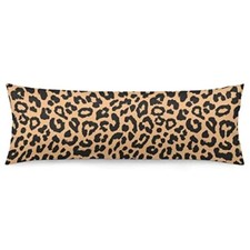 Leopard Body Pillow Cover Wildlife Animal Skin Theme Cheetah 20"x54" Color 1