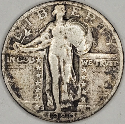 1929-S SILVER STANDING LIBERTY QUARTER VF #MC_720