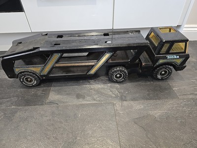 Vintage Tonka Mighty Toys Autotransporter großes Metallfahrzeug