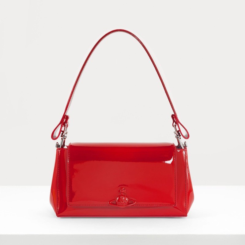 Vivienne Westwood Hazel Handbag Medium Patent Leather Red w/ chain
