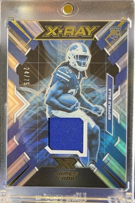 2022 Panini XR   - X-Ray Swatches - James Cook #XR-14 /75 (MEM, RC) 