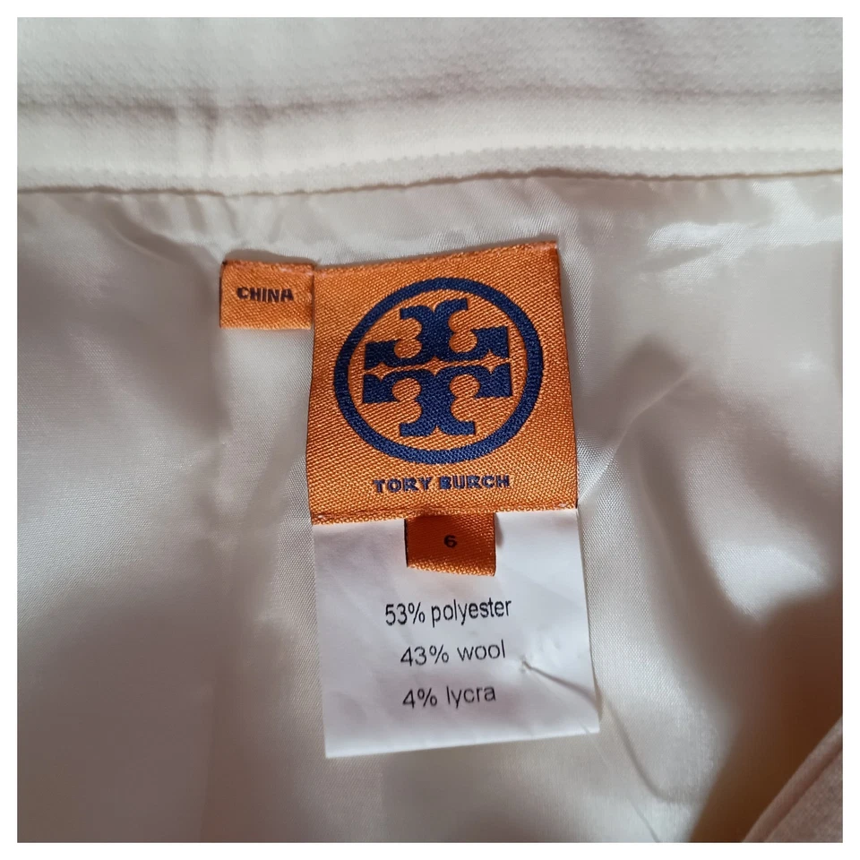 Tory Burch Pencil Skirt Womens 6 Wool Ivory Cream Knee-Length - Image 4 of 4