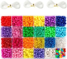Pony Beads Set 3300 Pcs in 23 Colors for Jewelry Making and Crafts