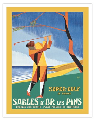 Sables-d'Or-les-Pins Resort Brittany France - Vintage Travel Poster 1926