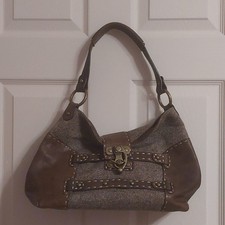 BCBGMaxAzria Two Tone Brown Taupe Hobo Style ...