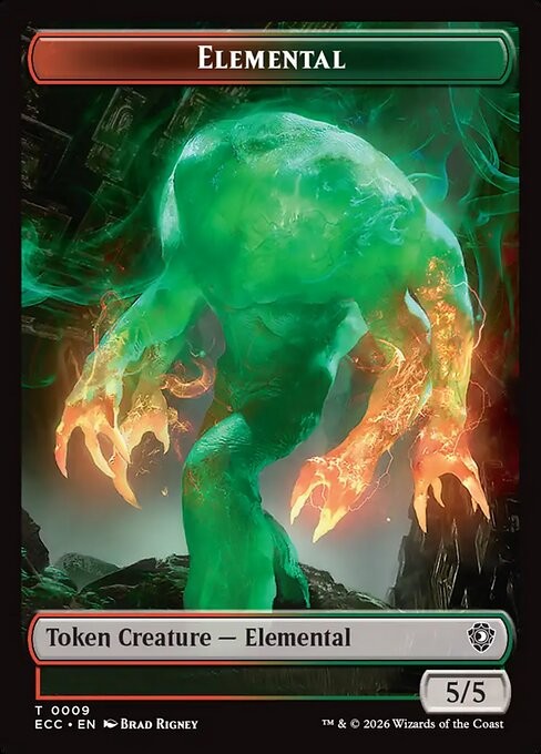 Elemental (5/5) MTG Lorwyn Eclipsed Tokens Red Green NM Playset x4 - Magic Cards