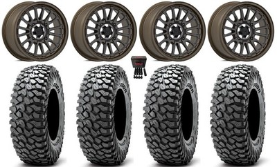 Valor V14 15'' Wheels Root Beer 37'' RocScraper Tires Can-Am Commander Maverick