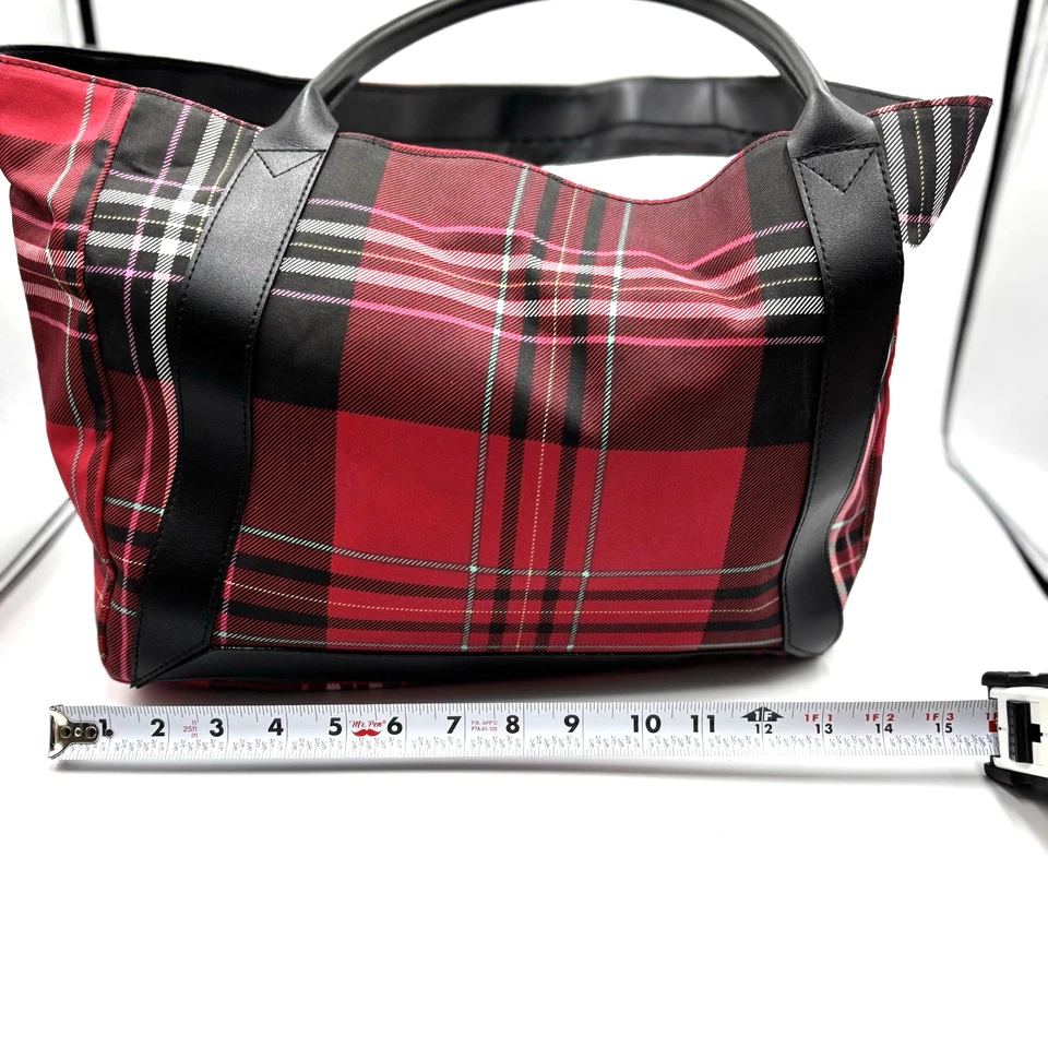NWT Victorias Secret Large Plaid Winter  Tote Women's Handbags Travel Essentials - Image 2 of 4