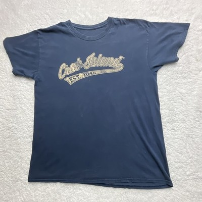 Crab Island Navy Blue Jersey Graphic Men's Crew Neck Short Sleeve T-Shirt