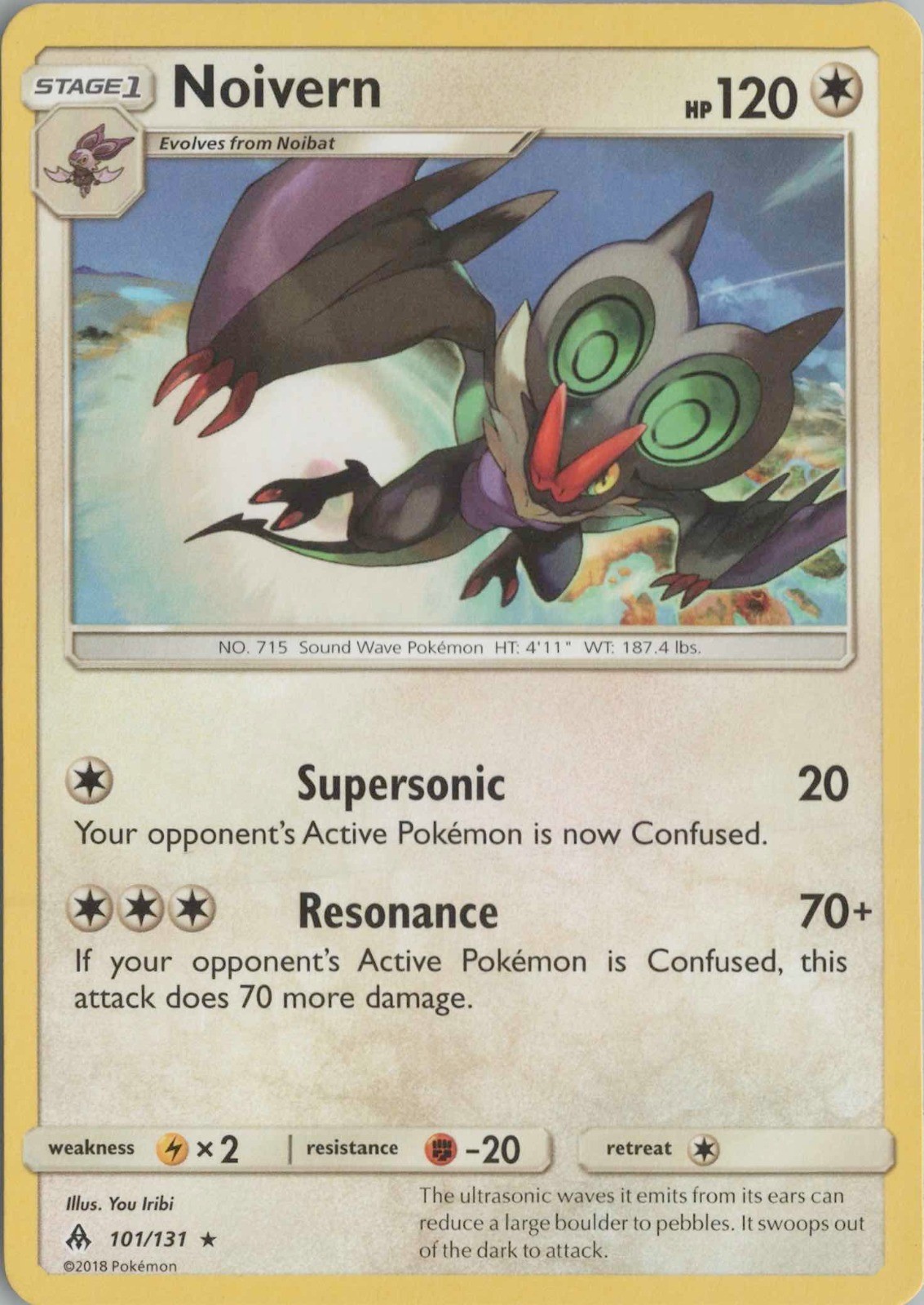 Noivern Rare SM - Forbidden Light 101/131 NM