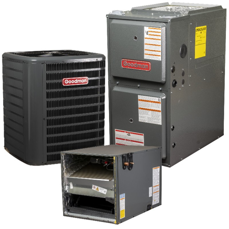 R32 Goodman Ton SEER2 100,000 96% Horizontal AC Gas Furnace