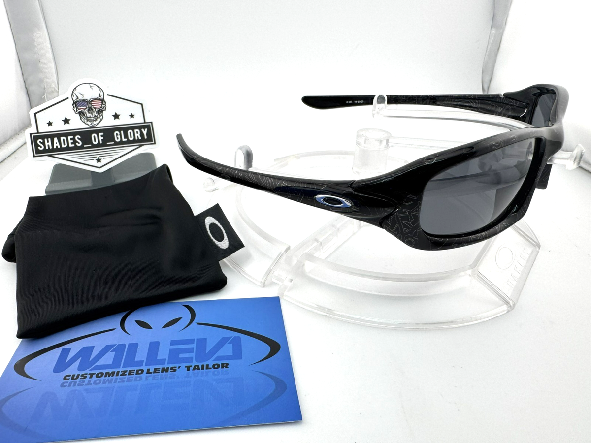 OAKLEY FIVES 4.0 BLACK SILVER TEXT BLACK AFTERMARKET POLARIZED