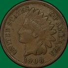 1908 Indian Head Cent Extremely Fine XF Coin #39565