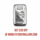 100g SMP Bullion 999 Fine Silver Bullion Bar, Made by SMP Bullion Birmingham
